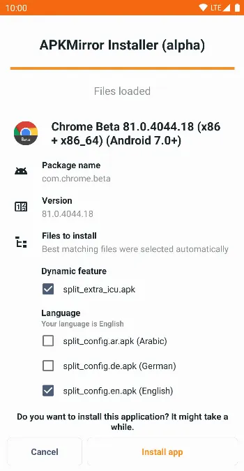 Скриншот APKMirror Installer 2