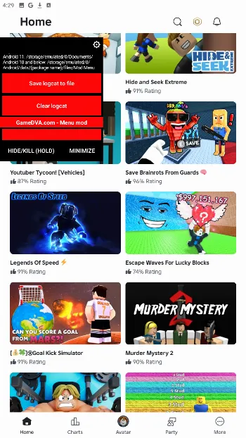 Скриншот Roblox MOD Menu 2
