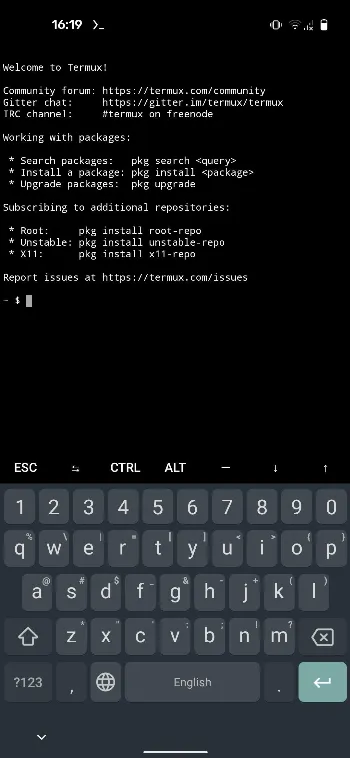 Скриншот Termux 2