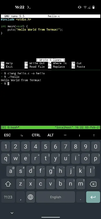 Скриншот Termux 3